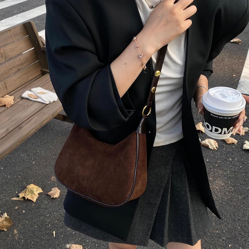 celestina Shoulder Bags for Women Small Hobo Bags Crescent Shaped Cute Retro Tote Handbag Mini Clutch Purse with Zipper Closure - Image 1